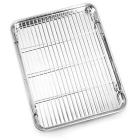 Bastwe Baking Sheet And Cooling Rack Set Stainless Steel Commercial Grade Cooki