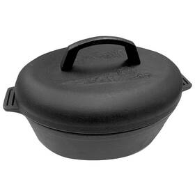 Bayou Classic 050904741509 6- Quart Cast Iron Oval Roaster With Lid Black