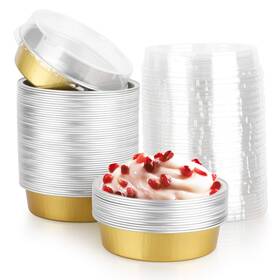 Bcus520376 Beasea Pie Tins 4inch 50pack Mini Tart Pans With Lids 8oz Golden Aluminum Pan Tin T