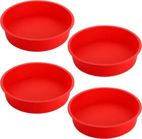 8541886713 Bekith 4 Pack 9 Inch Round Silicone Cake Pans - Molds For Baking Quick Rel