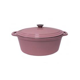 Berghoff 413821063553 Neo Pink Cast Iron 5-quart Oval Covered Casserole Traditional