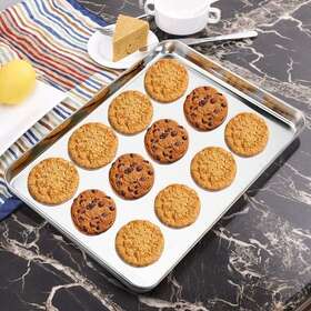 32423566jw Best Choice Baking Sheet Stainless Steel Cookie Bake Pan Serving Tray Oven Roasting 3pcs
