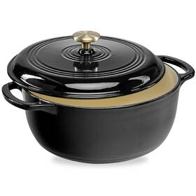 Best Choice Products 842957136124 6 Quart Enamel Cast-iron Round Dutch Oven Black Licorice