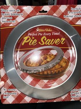 Betabake 855000875017 New Beta Bake 3 Foil Pie Saver Crust Baking Shields 10.5 Inch Crimped Edge Protector