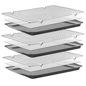 Kp-009 Bewos Baking Sheet Pans With Racks Set - Including 17.6 12 1.26 Inch Carbon Steel Kp-009 Bewos Baking Sheet Pans With Racks Set - Including 17.6 12 1.26 Inch Carbon Steel