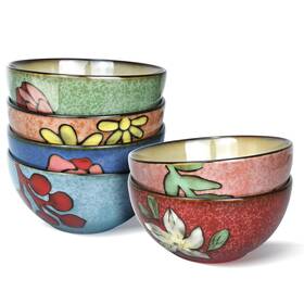 Bgctm 653998678456 Ceramic Cereal Bowls Set Of 6 Floral Design Inch 28oz For Sal Bgctm 653998678456 Ceramic Cereal Bowls Set Of 6 Floral Design Inch 28oz For Sal