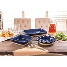 Bico Stoneware 3 Pc Bakeware Navy Microwave Oven Dishwasher Freezer Safe 808608042527