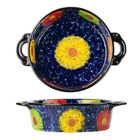 B09xmdj86m Bicuzat Vintage Pottery Bakeware Colorful Daisy Ceramic Casserole Dish