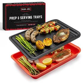 Blazin Grill 718114151197 Blazinft Prep And Serve Trays Set Of 2 Stackable Melamine Ser Blazin Grill 718114151197 Blazinft Prep And Serve Trays Set Of 2 Stackable Melamine Ser