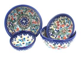 2080-u99 Blue Rose Pottery Polish - Garden Of Eden Measuring Bowl Set 1 C
