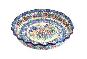 636-u3356 Blue Rose Pottery Polish - Red Hummingbird Pie Plate 10 Inch Diameter Ceramic 636-u3356 Blue Rose Pottery Polish - Red Hummingbird Pie Plate 10 Inch Diameter Ceramic
