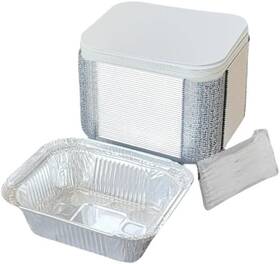 Boarne 768924513678 40 Pack Disposable Aluminum Foil Pans 4.7x5.7 With Lids Takeout Food Storage F