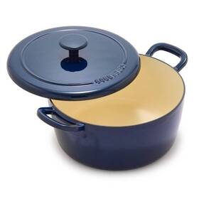 90871171 Bobby Flay 5.5 Quart Cast Enamel Dutch Oven Oxford Blue 90871171 Bobby Flay 5.5 Quart Cast Enamel Dutch Oven Oxford Blue