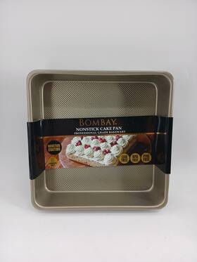 Bombay 814550039775 Nonstick Square Cake Pan Professional Grade Bakeware Gold
