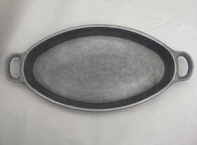 5002-n Bon Chef Aluminum Oval Serving Dish. Lafayette N.j. Used See Photo