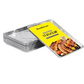 Bondonlum 978228210065 Aluminum Foil Pans Disposable Trays 1/2 Size Sheet Cookie Cake Pan 17x13 20 P