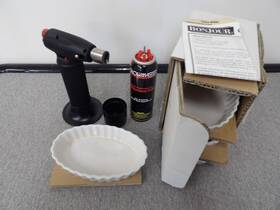 Bonjour 747660449427 Creme Brulee Set Torch And 4 Oval Ramekins In Box France Flan