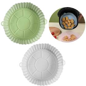 Boozyer 694774838787 2 Pack Air Fryer Silicone Pot 7 Inch Reusable Round Liner