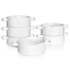 Bosmarlin Ceramic Marbling Souffle Dishes 10 Oz Dould Handle Ramekin