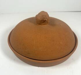 Warehouse3 Boston Warehouse Vintage Terra Cotta Garlic Baker Dish And Cover Made In Italy
