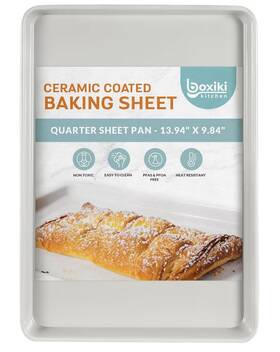 Boxiki Kitchen 628242552554 Non-stick Ceramic Baking Sheet Quarter Pan Boxiki Kitchen 628242552554 Non-stick Ceramic Baking Sheet Quarter Pan