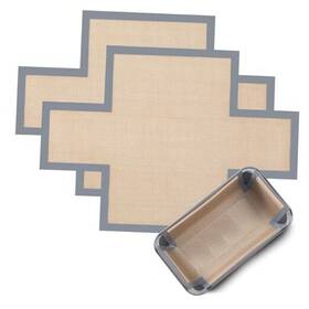 Uslf-f-gr02 Boyu Reusable Silicone Bread Loaf Pan Liners Nonstick And Mat