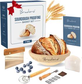 Bradoro 798239411598 Sourdough Bread Proofing Basket Kit Making Tools And Starter Supplies Se