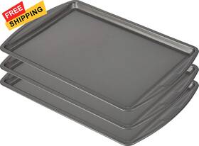 Bradshaw Home 313024499485 Goodcook 3pc Nonstick Baking Sheet Set - 13x9 Inch Carbon Steel Cookie Pans