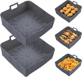 Am554889 Brand Joutyfor 1 9 Inch Square Silicone Air Fryer Liners For 6 To 8qt Set Of 2 Reusable