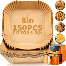 H-150p Branded 150pcs Air Fryer Liners 8.7 Inch Square Parchment Disposable Paper Liner For Fr H-150p Branded 150pcs Air Fryer Liners 8.7 Inch Square Parchment Disposable Paper Liner For Fr