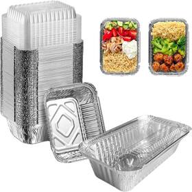 Branded01 711181189964 1 Lb Small Aluminum Foil Pans With Clear Lids 50pack Disposable Cookware Trays Branded01 711181189964 1 Lb Small Aluminum Foil Pans With Clear Lids 50pack Disposable Cookware Trays