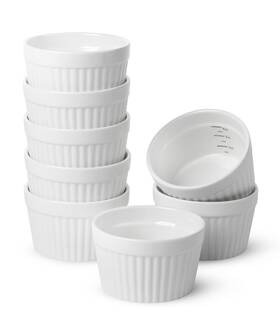 Brew To A Tea 850008597152 8 Set 6oz Porcelain Creme Brulee Ramekins Oven Safe Souffle Dishes Baking Cups
