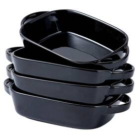 Bruntmor 810746033824 9x5 Inch Black Baking Pans Set Of 4 Ceramic Dish Pie And Tart