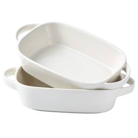 Bruntmor 810746033855 Ceramics Porcelain Rectangular Baking Dish Set Of 2 Casserole P