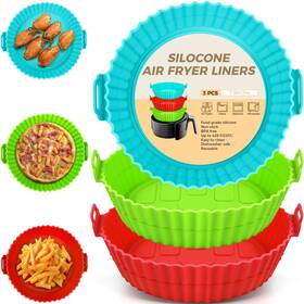 Jj13160-02us-1 Buauty 3 Pack Air Fryer Silicone Liners 8inch Pot Reusable Food G