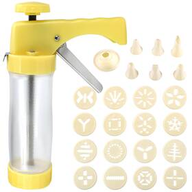 23122024w Bulevina Cookie Press Gun Kit Spritzer Set With 16 Discs And 6 Piping Tips Fo