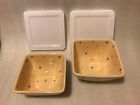 By Tara Cream Qt Square Bowls With Lids