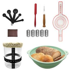 Cagerson 762730288898 Sourdough Starter Kit 51 Oz Jar Thermometer Time Tracker Cagerson 762730288898 Sourdough Starter Kit 51 Oz Jar Thermometer Time Tracker