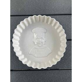 Af-10 California Pottery Usa Tart Quiche Pie Dish Ceramic Bakeware White Vintage 9 Inch