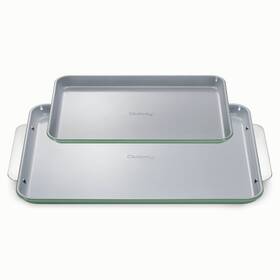 91127709 Caraway Home 2pc Duo Baking Sheet Set Sage Green Nonstick Bakeware With
