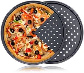 Casaculina 731041395038 Pizza Pan With Holes 2 Pack Carbon Steel Perforated Non-stick Tray Tool Crispy