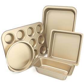 Casaculina 782765397686 Baking Pans Set 5-piece Nonstick Bakeware Sets With Round/square C Casaculina 782765397686 Baking Pans Set 5-piece Nonstick Bakeware Sets With Round/square C