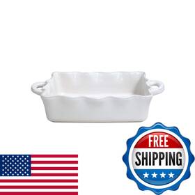 B07pq8zx9c Casafina Ceramic 13.5 X 8.5 Rectangular Ruffled Baker - Cook Host Collection