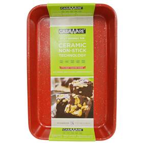 1-2411-7r Casaware Toaster Oven Baking Pan 7 X 11-inch Ceramic Coated Non-stick Red Gr
