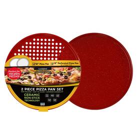 Casaware 819124022252 2pc 12-inch Ultimate Pizza Pan Set Nonstick Ceramic Coated 1 So Casaware 819124022252 2pc 12-inch Ultimate Pizza Pan Set Nonstick Ceramic Coated 1 So