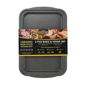 Casaware 819124022382 Ceramic Coated Non-stick 2pc Bake And Cover Set Ultimate Commercial Weight 15x