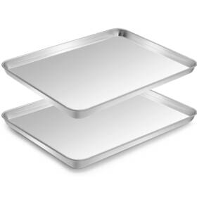 Cekee 791809107211 Half Sheet Pan Of 2 Stainless Steel Baking Tray Cookie Size