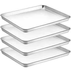 Cekee 791809107631 Baking Sheet Set Of 4 Stainless Steel Cookie Pan Tray Toaster Ove Cekee 791809107631 Baking Sheet Set Of 4 Stainless Steel Cookie Pan Tray Toaster Ove