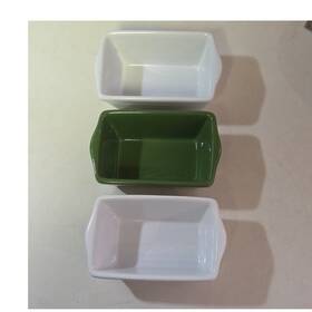 Xlc-1067904 Celebrate It Ceramic Mini Loaf Pan 3-piece Set White/green Oven Safe 500 F