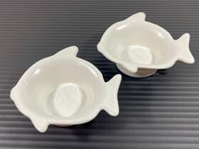 91-fsb-b7 Chantal Vintage Set Of 2 Fish Shaped White Ceramic Baking Dishes Good Condition